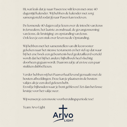 Aftelkalender 40 dagentijd - Het paasverhaal in beeld